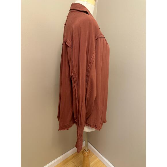 NWT Blu Pepper Fall in Love Boho Top Rust Red Sz Large - Picture 4 of 10